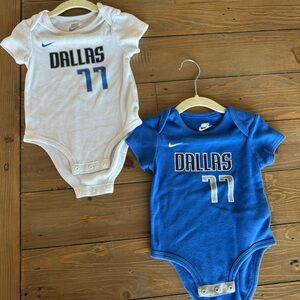 Luka Doncic Nike Dallas Mavericks Onesies White Blue Set of 2 12M
